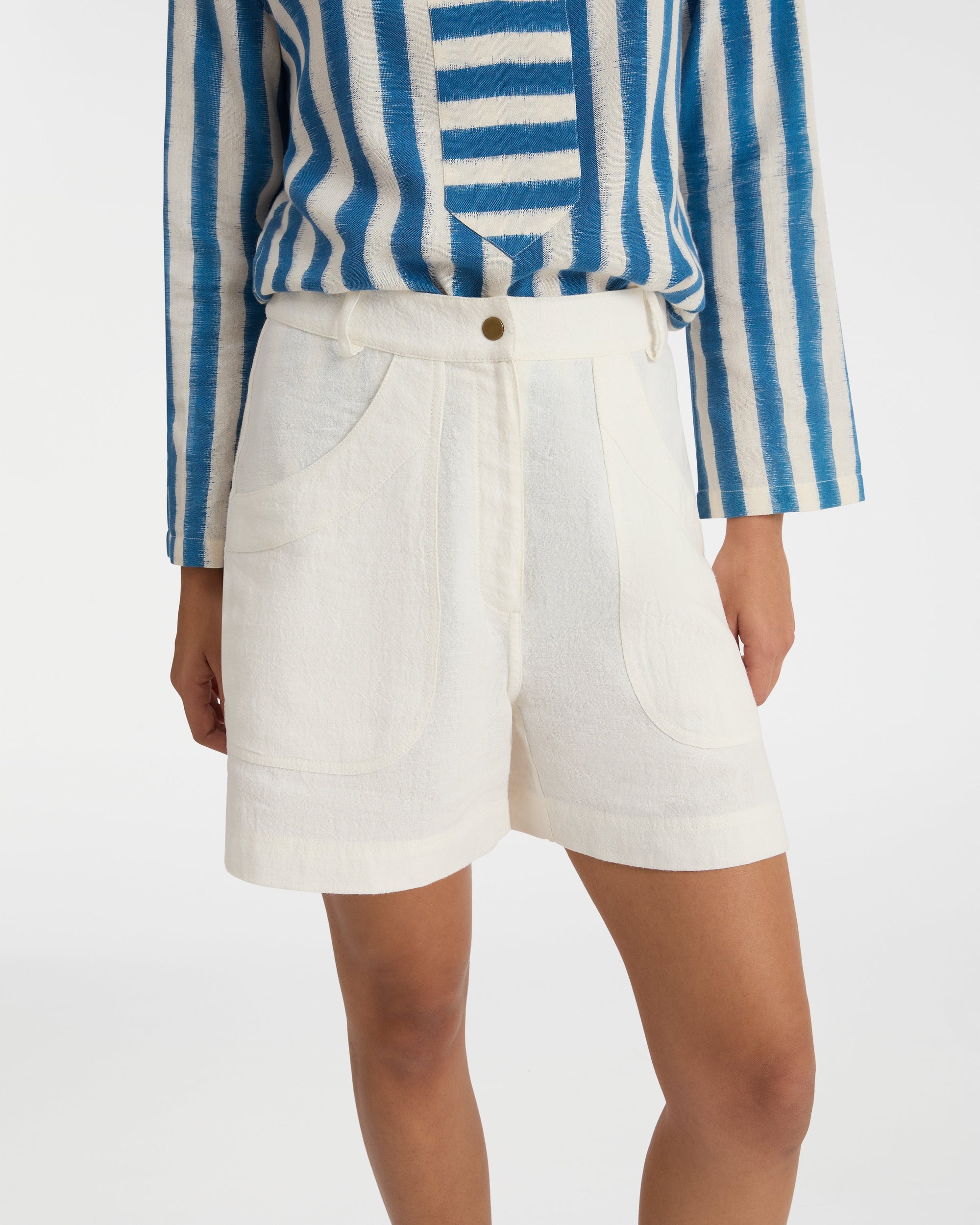 Short Teia en lin - White
