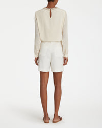 Short Teia en lin - White