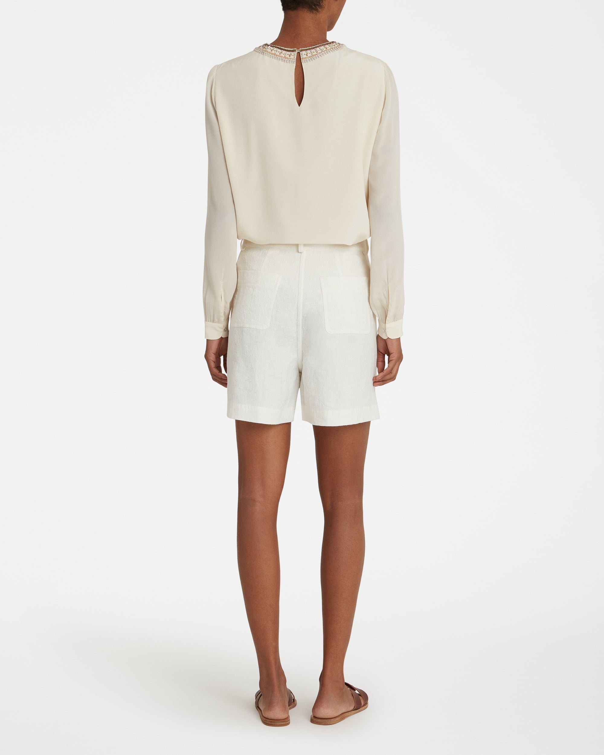 Short Teia en lin - White