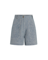 Teia shorts in linen - Blue