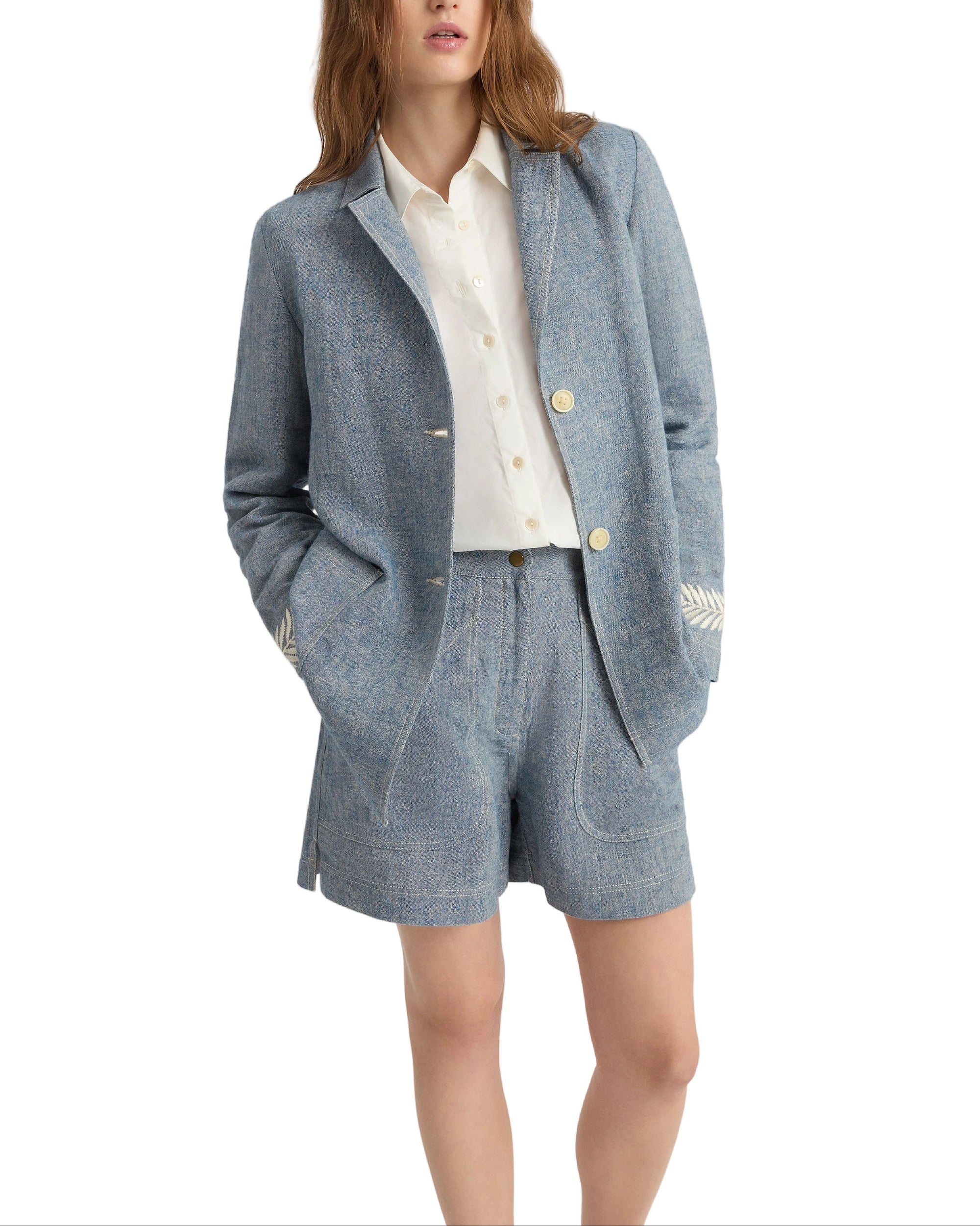 Teia shorts in linen - Blue