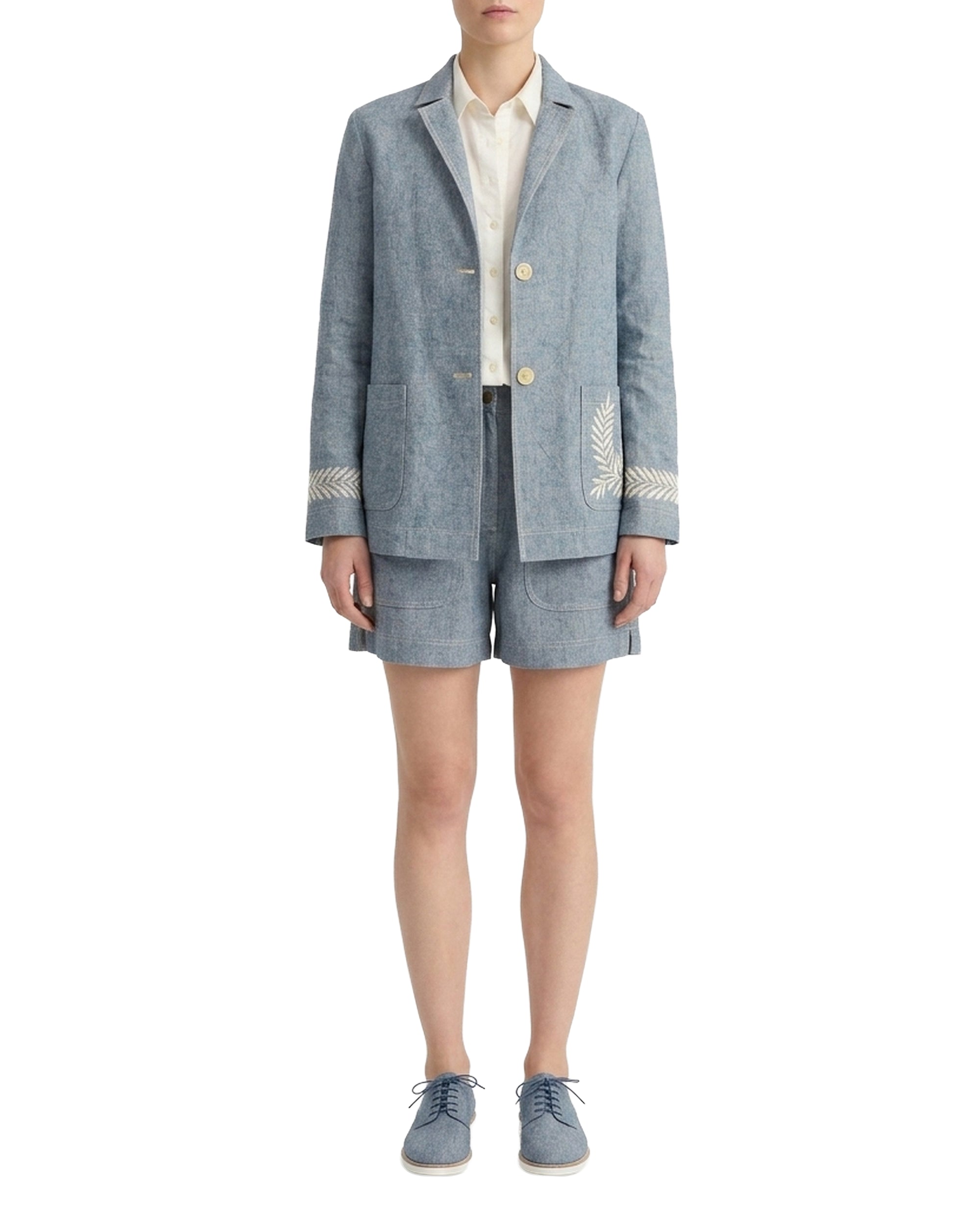 Teia shorts in linen - Blue