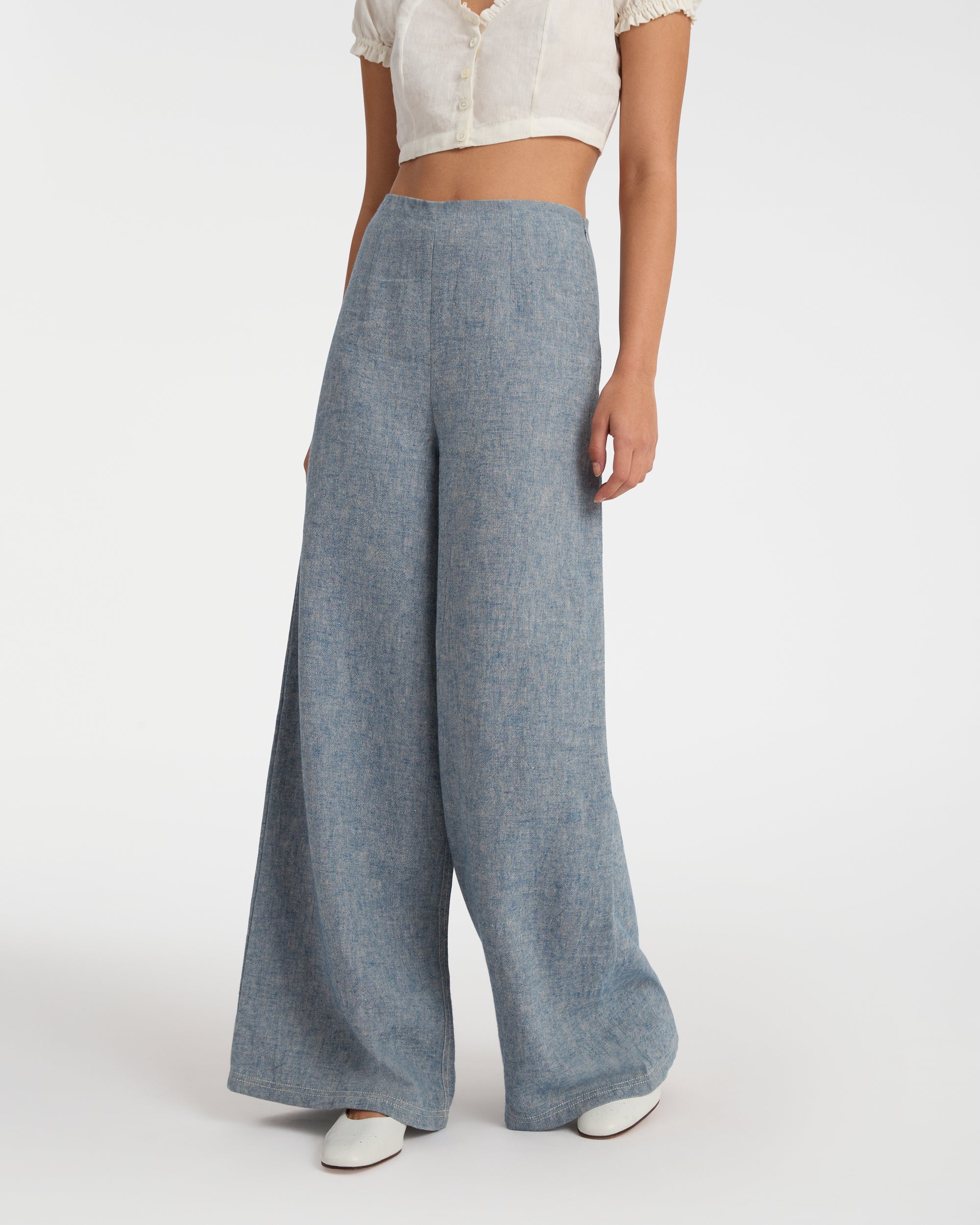 Stephan trousers in linen - Blue