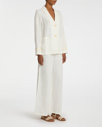 Grace jacket in linen - White