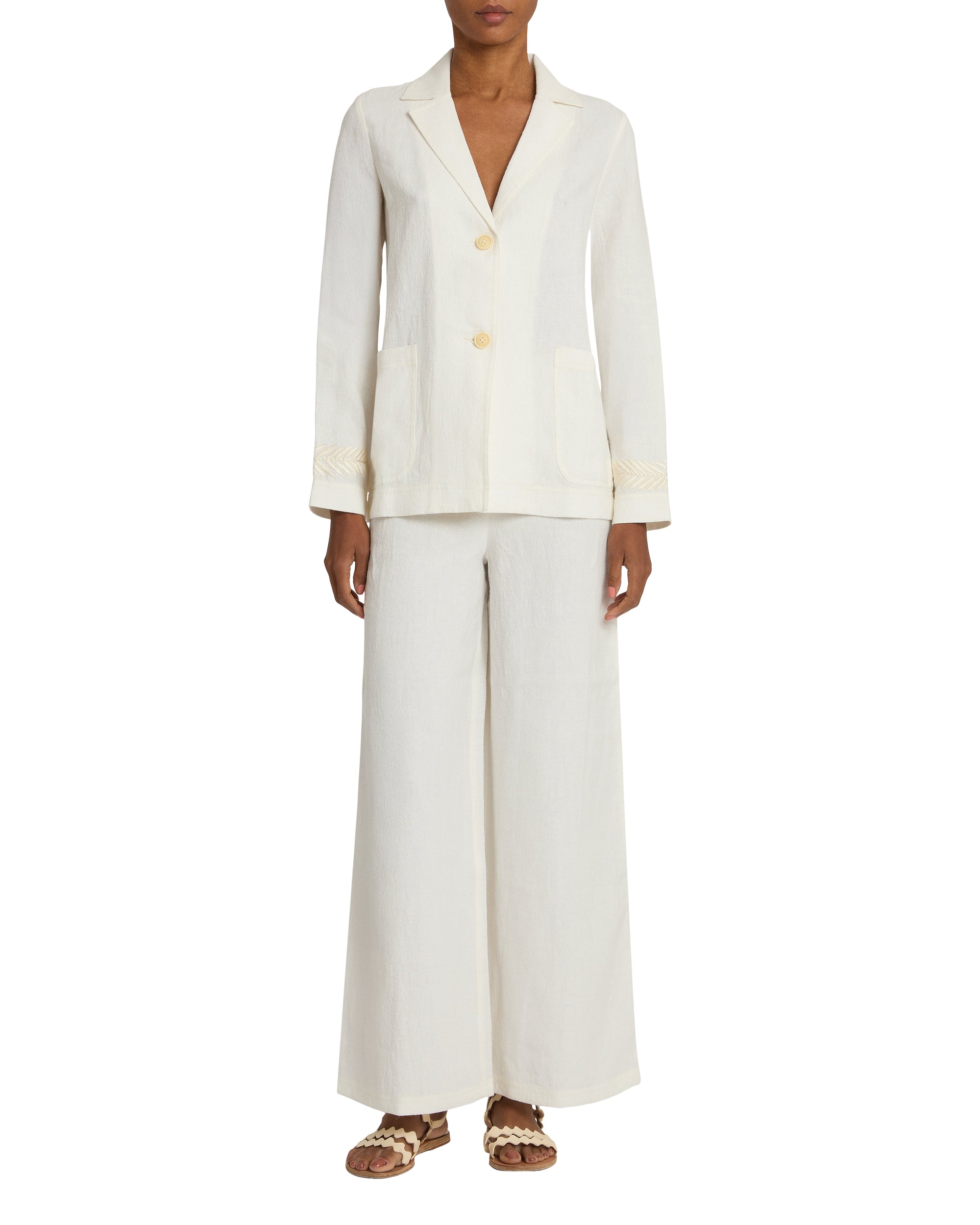 Grace jacket in linen - White