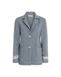 Grace jacket in linen - Blue