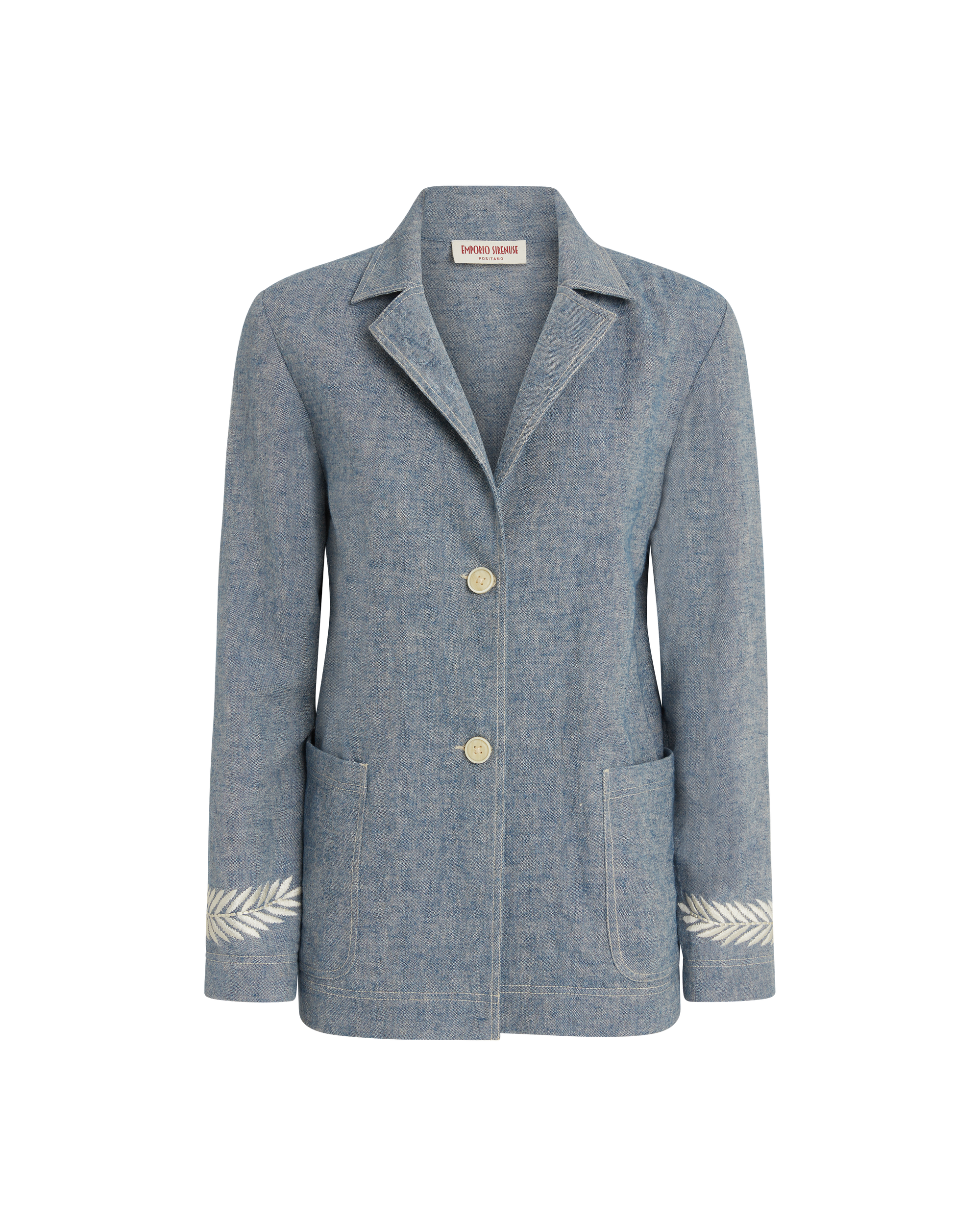 Grace jacket in linen - Blue