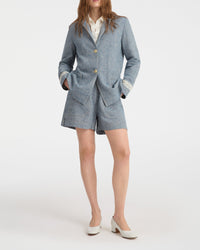 Grace jacket in linen - Blue
