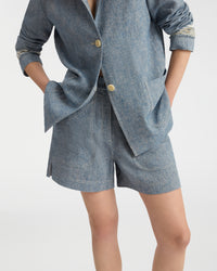 Grace jacket in linen - Blue