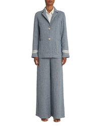 Grace jacket in linen - Blue