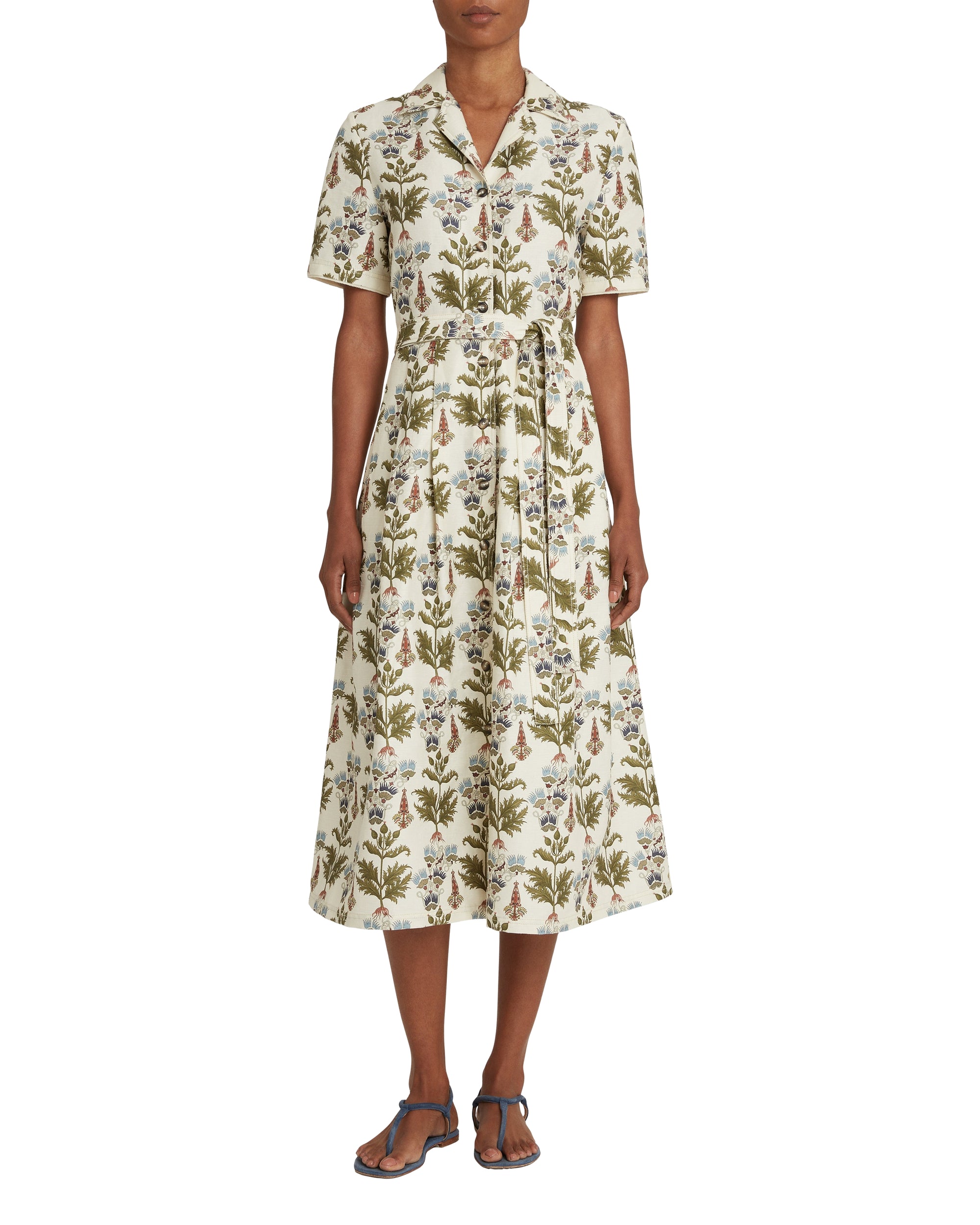 Robe midi Claudia en lin - Ivory