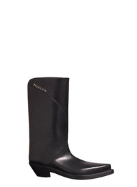BLACK // black leather santiag boots