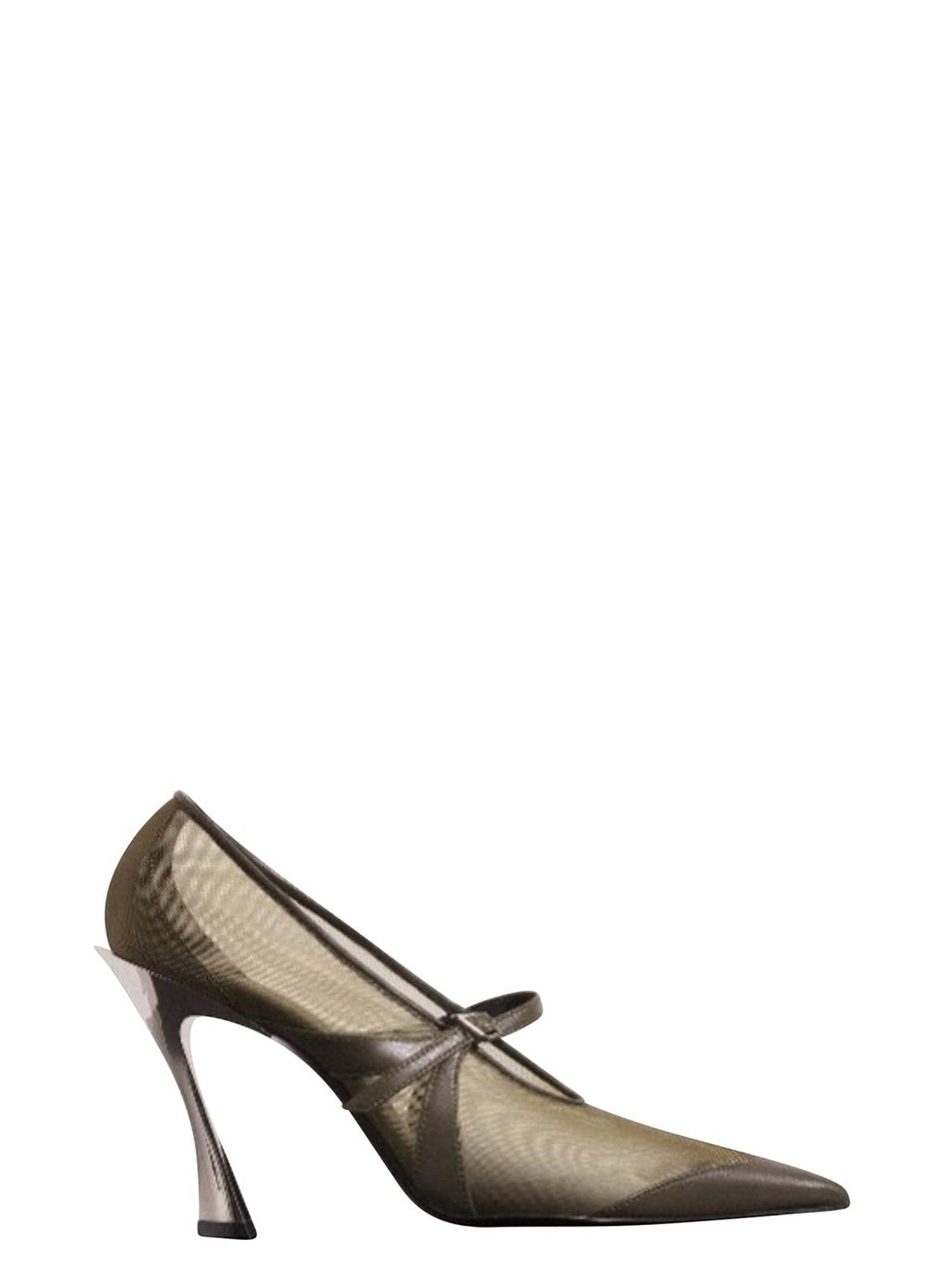 KAKI // khaki mesh fang 95 pump with strap
