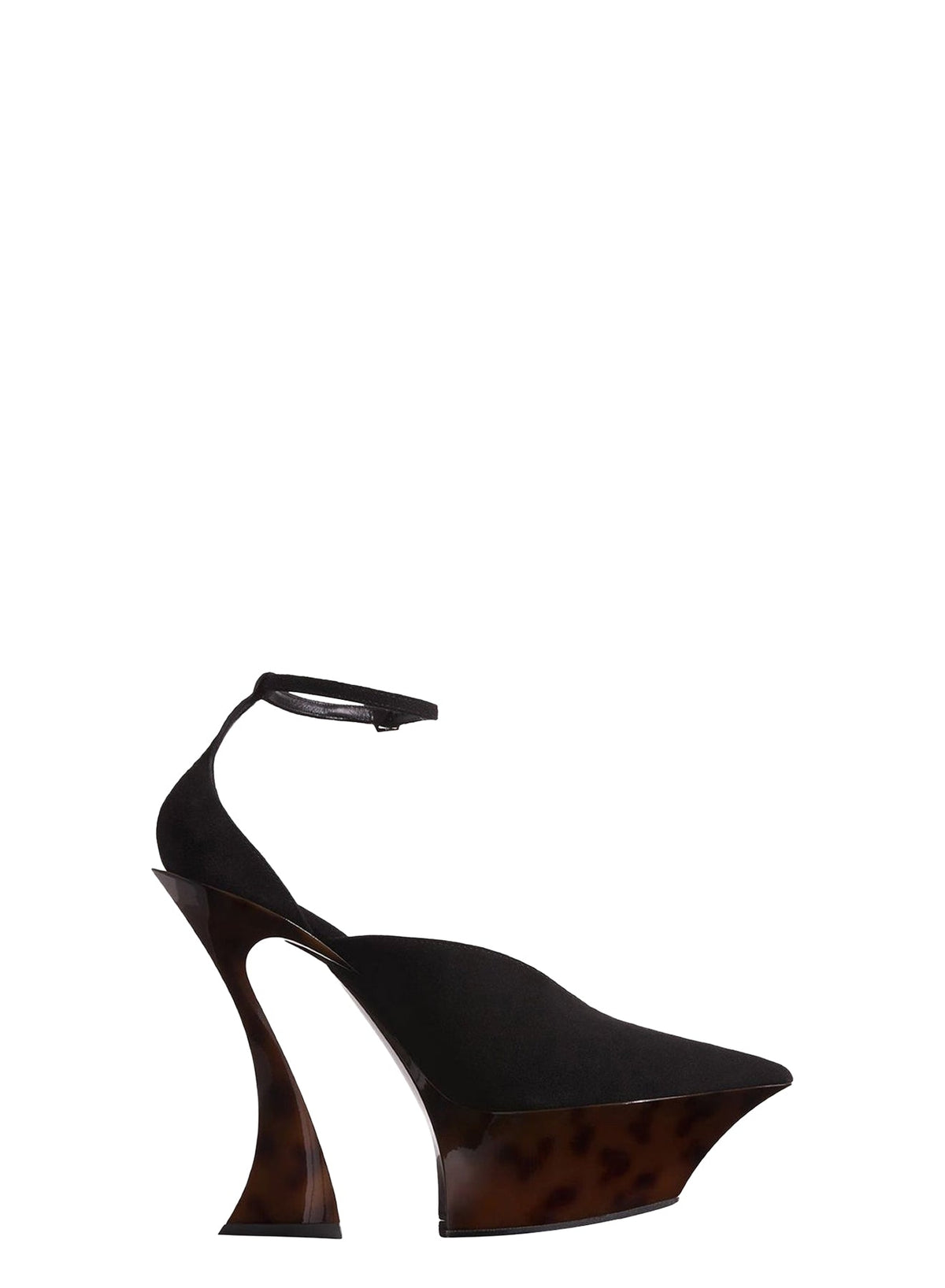 BLACK // black velvet platform strappy fang 95 mules
