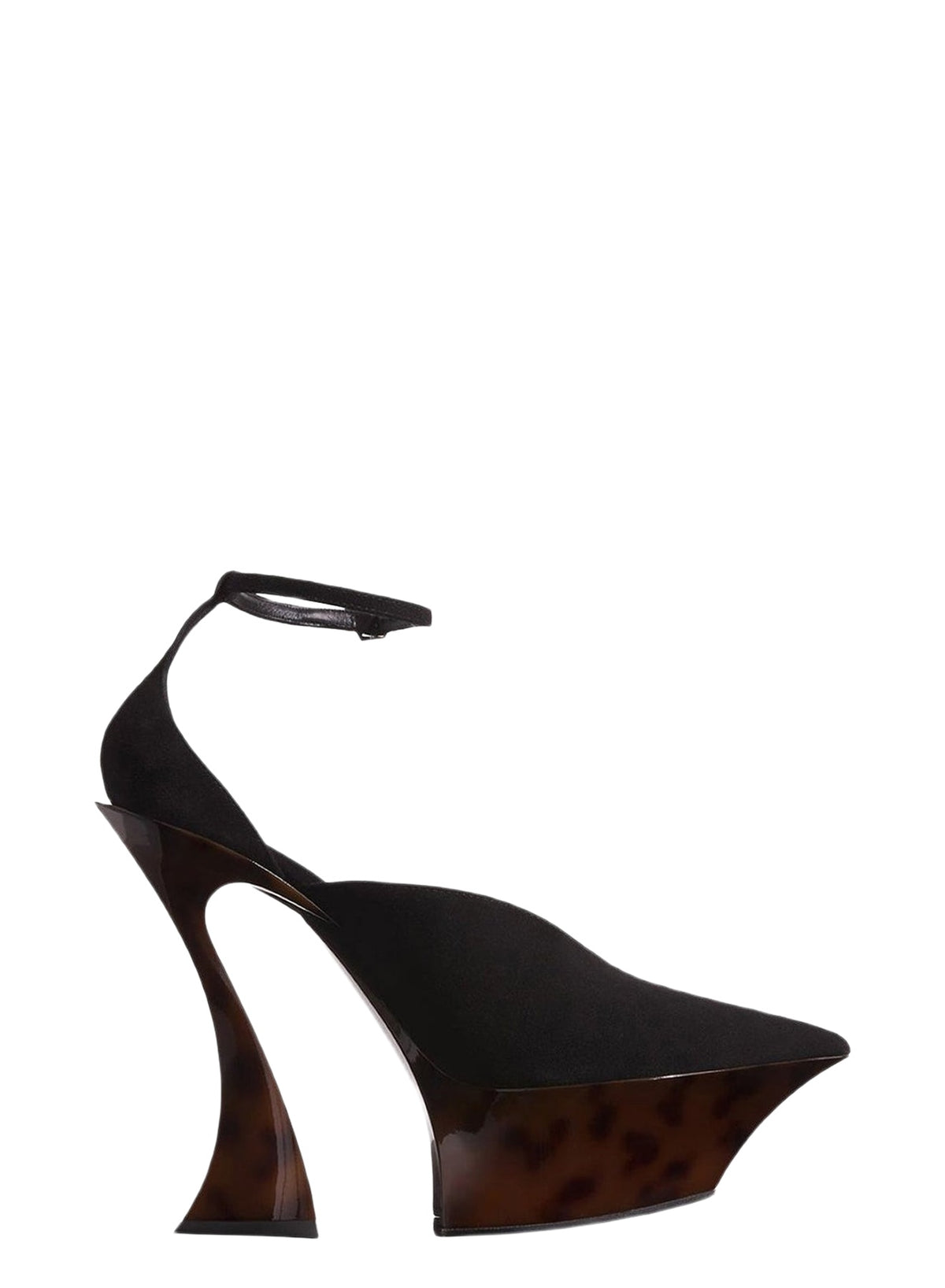 Escarpins platefrome Fang 95 cloutés à brides en velours - Black
