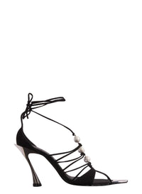 BLACK // black laced fang 95 sandals