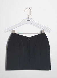 BLACK // black tailored mini skirt