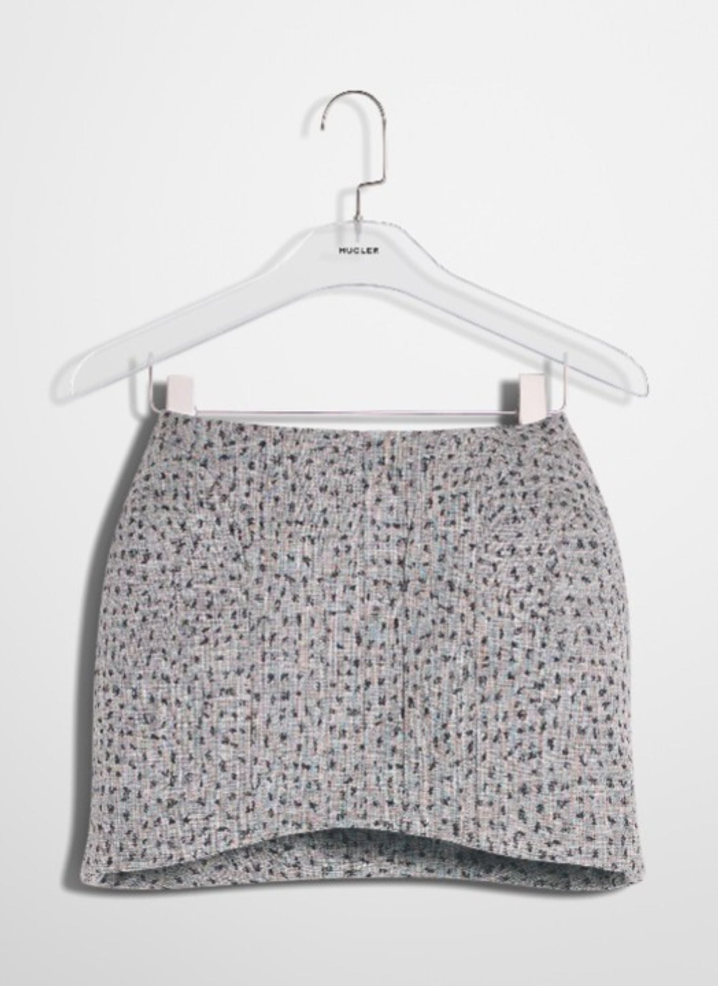 GREY POLKA DOTS TAILORED SKIRT