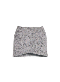 LIGHT GREY / BLACK // grey polka dots tailored skirt