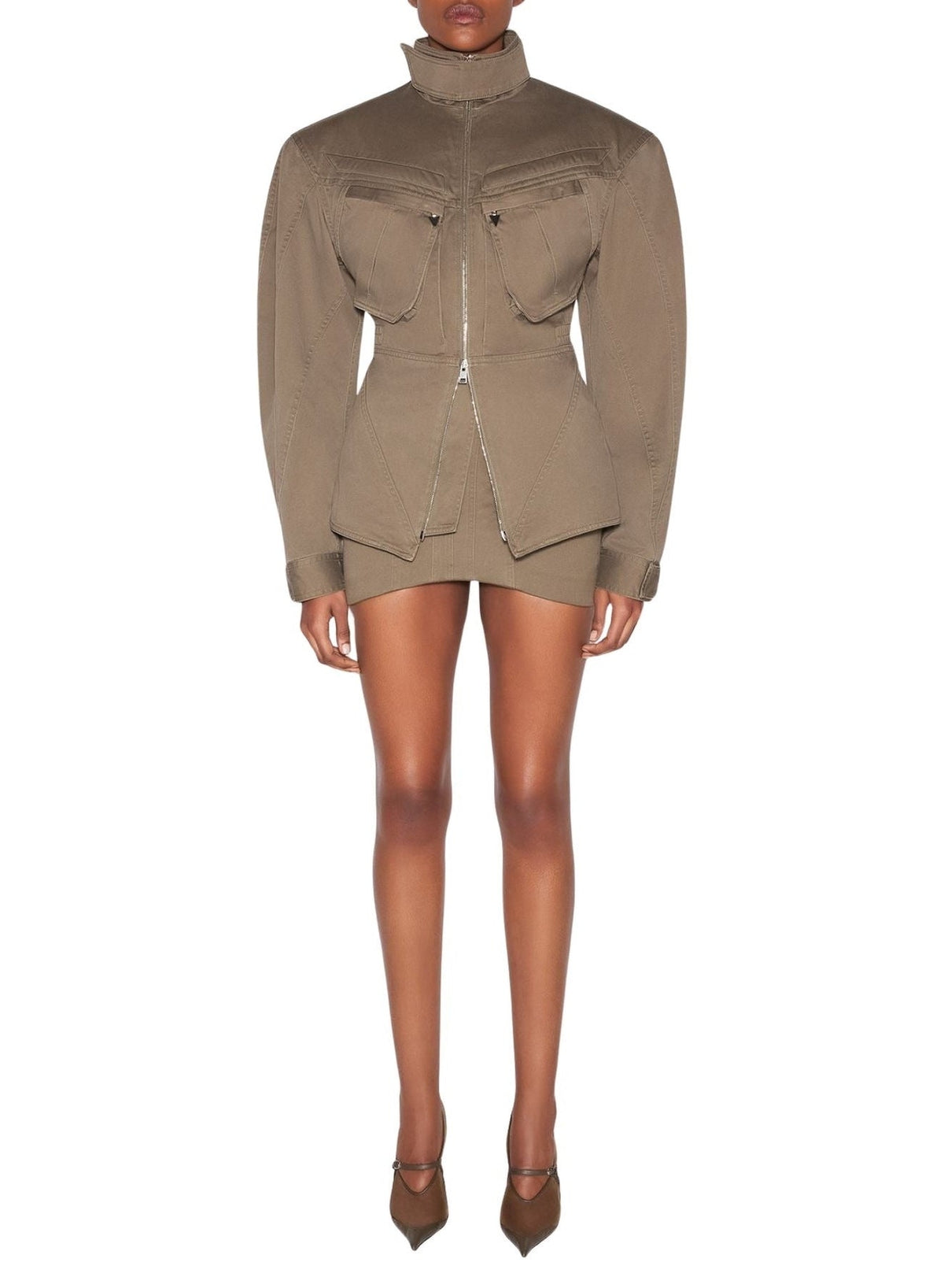Jupe tailleur mini - Kaki