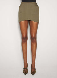 KHAKI TAILORED MINI SKIRT