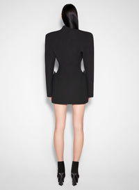BLACK SCULPTURAL LONG  JACKET