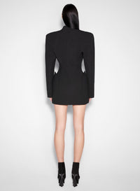 BLACK // black sculptural long jacket