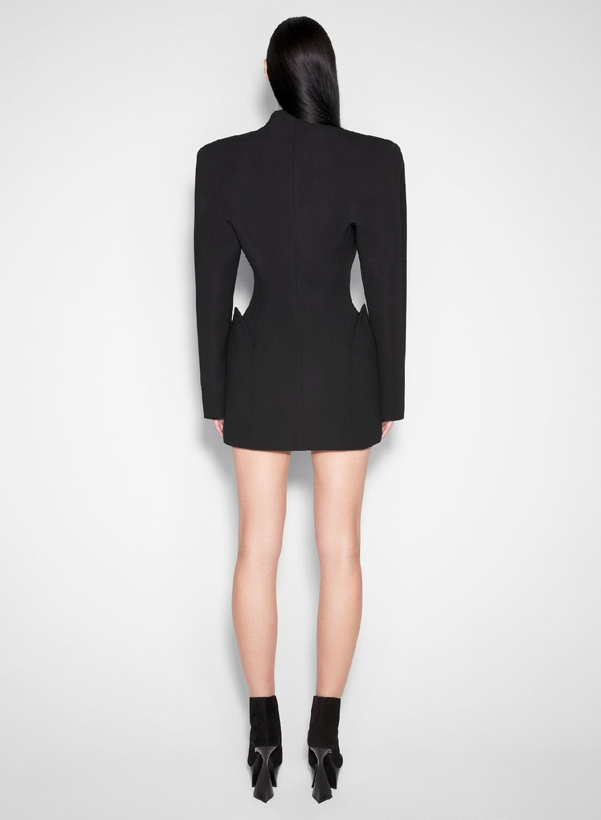 BLACK // black sculptural long jacket