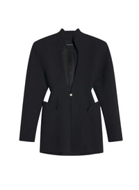 BLACK // black sculptural long jacket