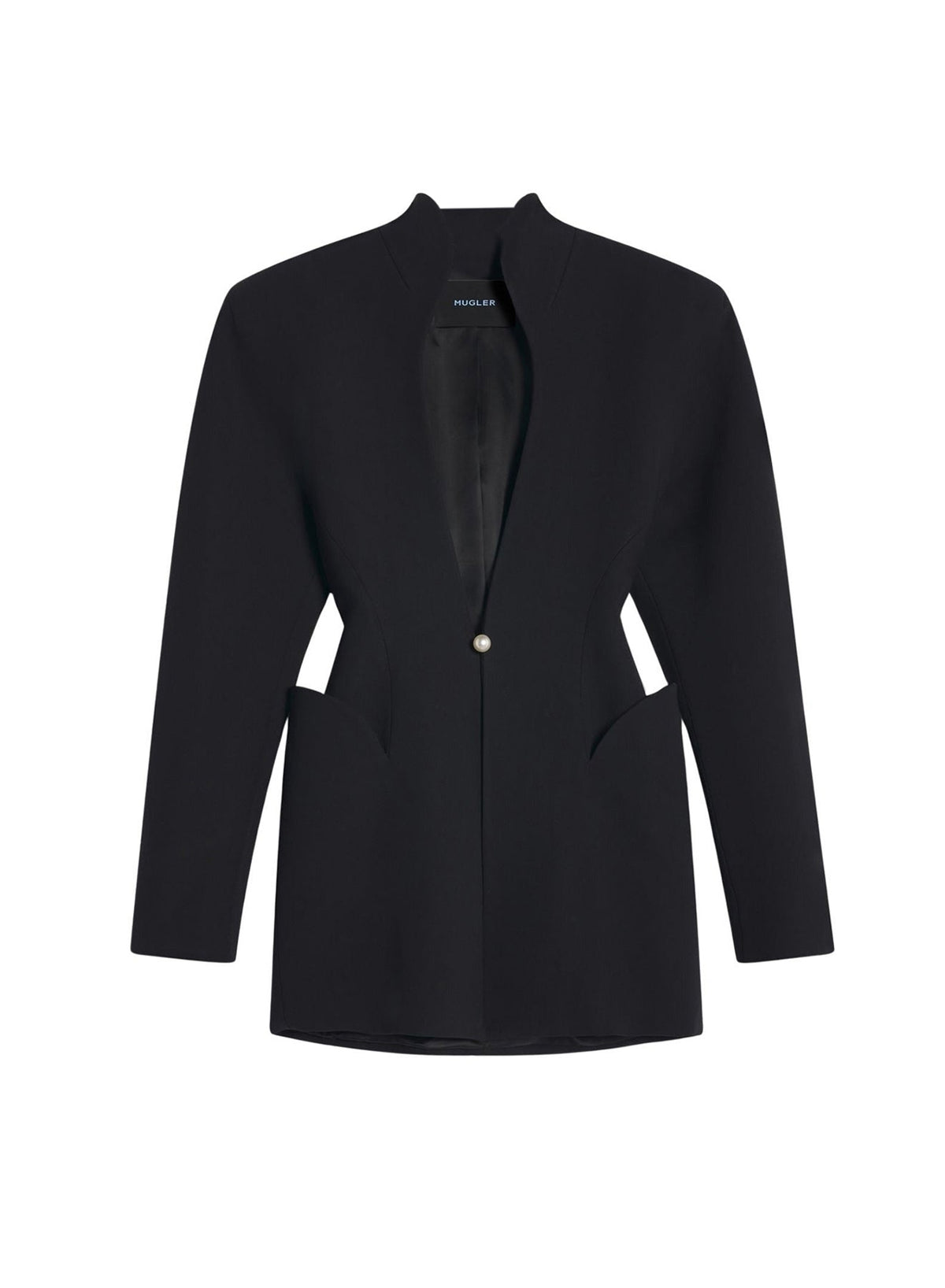 BLACK // black sculptural long jacket