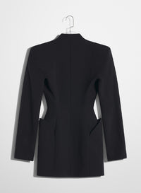 BLACK // black sculptural long jacket