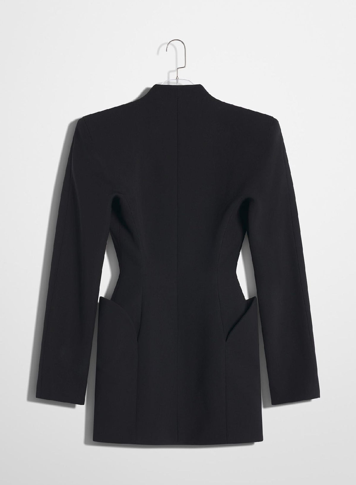 BLACK // black sculptural long jacket