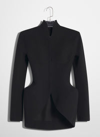 BLACK HOOK & EYE SCULPTURAL JACKET