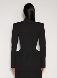 BLACK HOOK & EYE SCULPTURAL JACKET