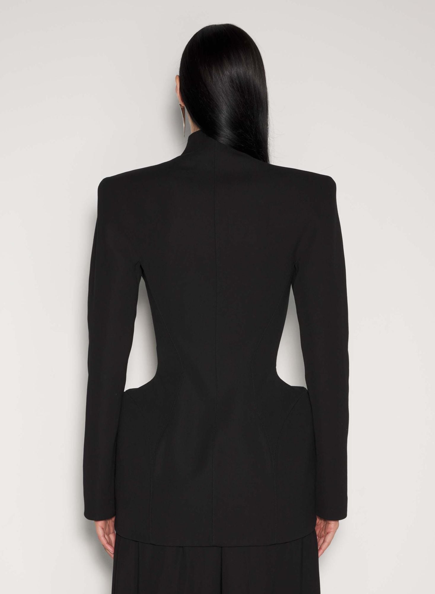 BLACK HOOK & EYE SCULPTURAL JACKET