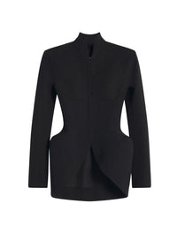 BLACK // black hook & eye sculptural jacket