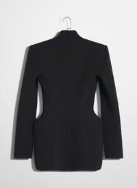 BLACK // black hook & eye sculptural jacket