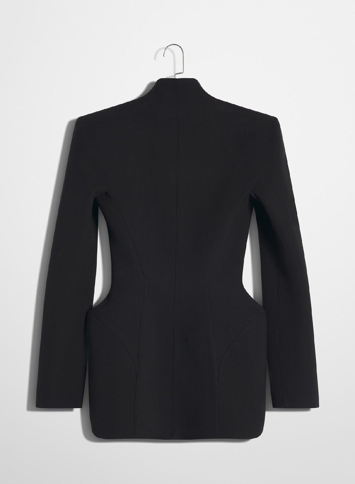 BLACK // black hook & eye sculptural jacket
