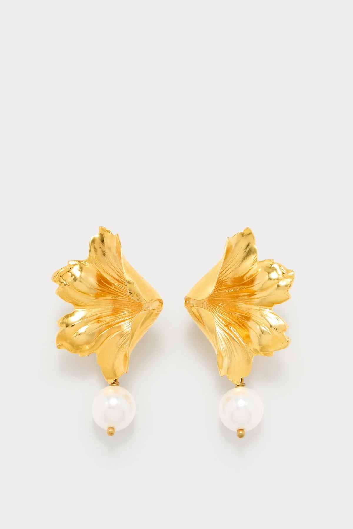 Boucle d'oreille Sonia en laiton avec pierre fine - White