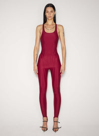RED CORSETED TANK TOP