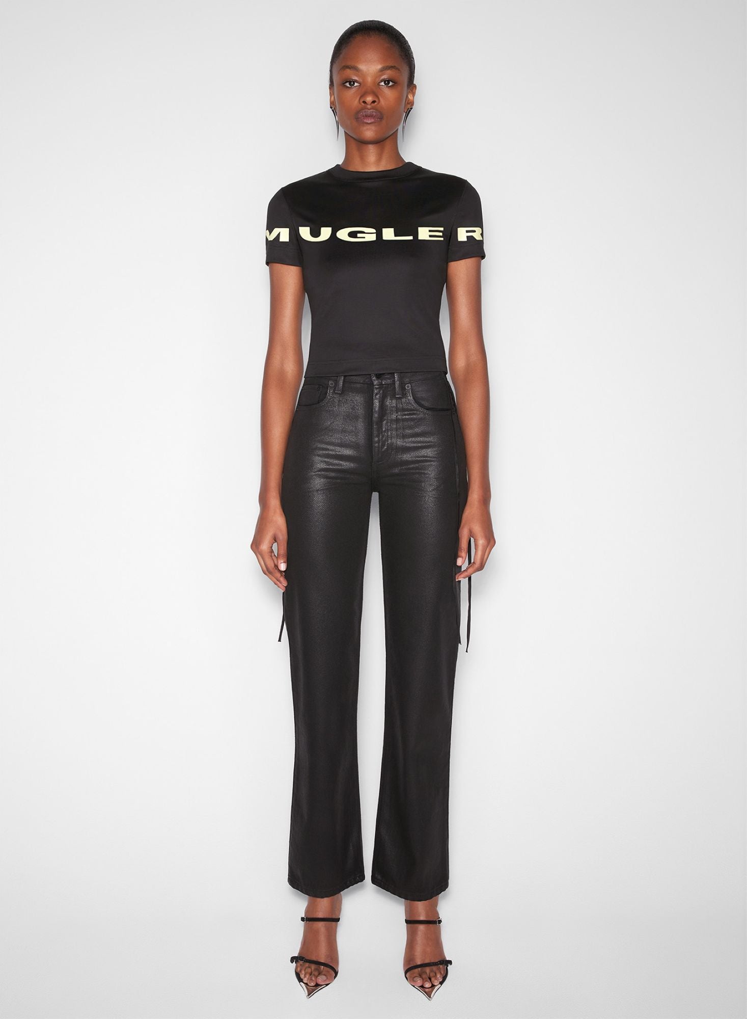 BLACK MUGLER LOGO T-SHIRT