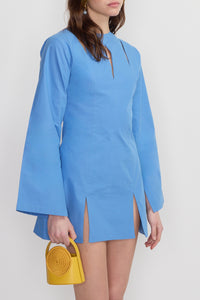 Robe courte Anju en popeline - Blue
