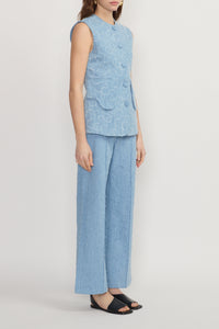 Pantalon Yoshitomo en denim délavé - Washed Blue