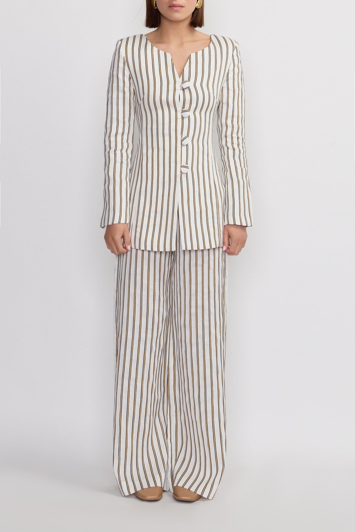 ECRU & BEIGE // LENORE LINEN STRIPES