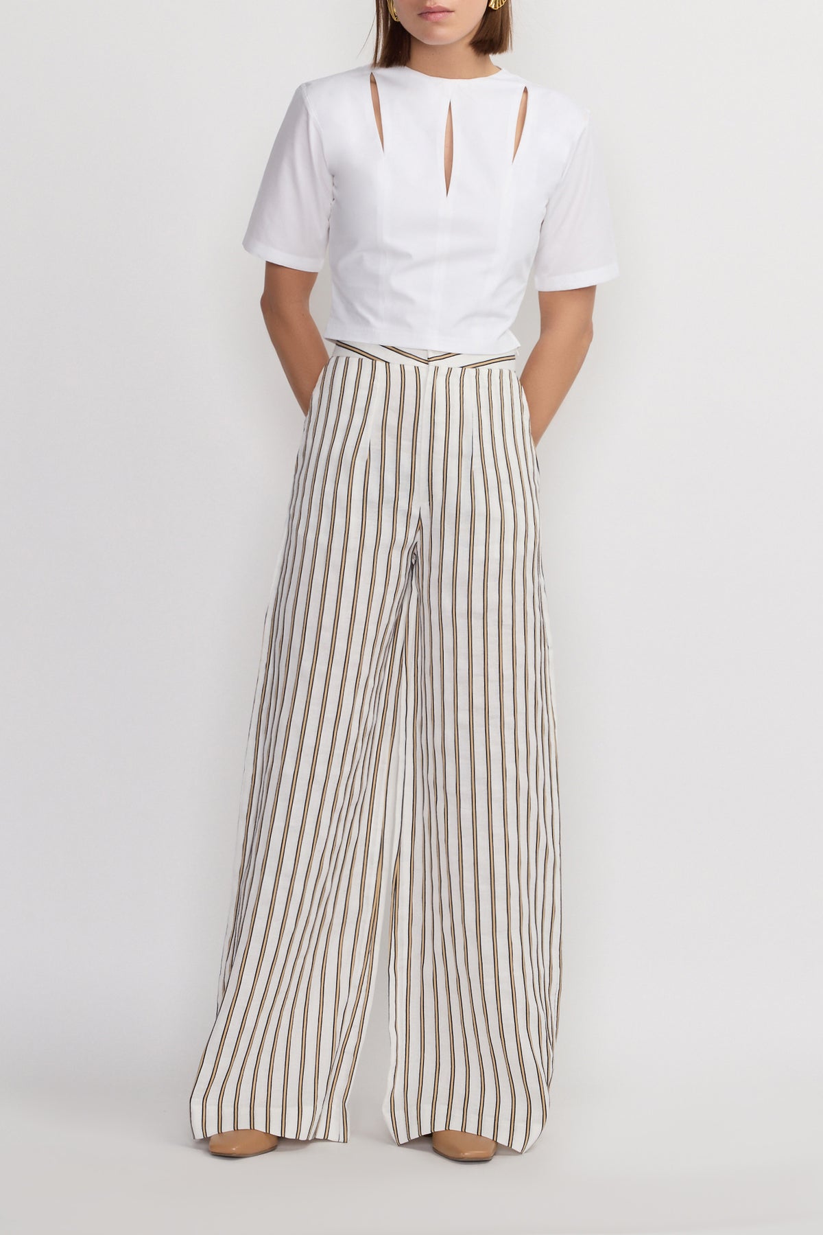ECRU & BEIGE // LENORE LINEN STRIPES