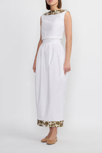 Jupe bouffante Berthe en popeline - White