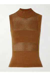 Top Genesis en maille - Camel