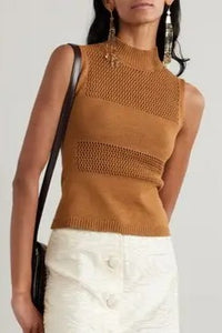 Top Genesis en maille - Camel