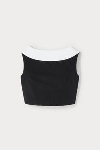 Top Richard court en popeline - Black & White