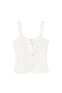 Débardeur Dora à boutons - White